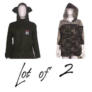 Lot of 2 Green Parkas/Windbreakers
